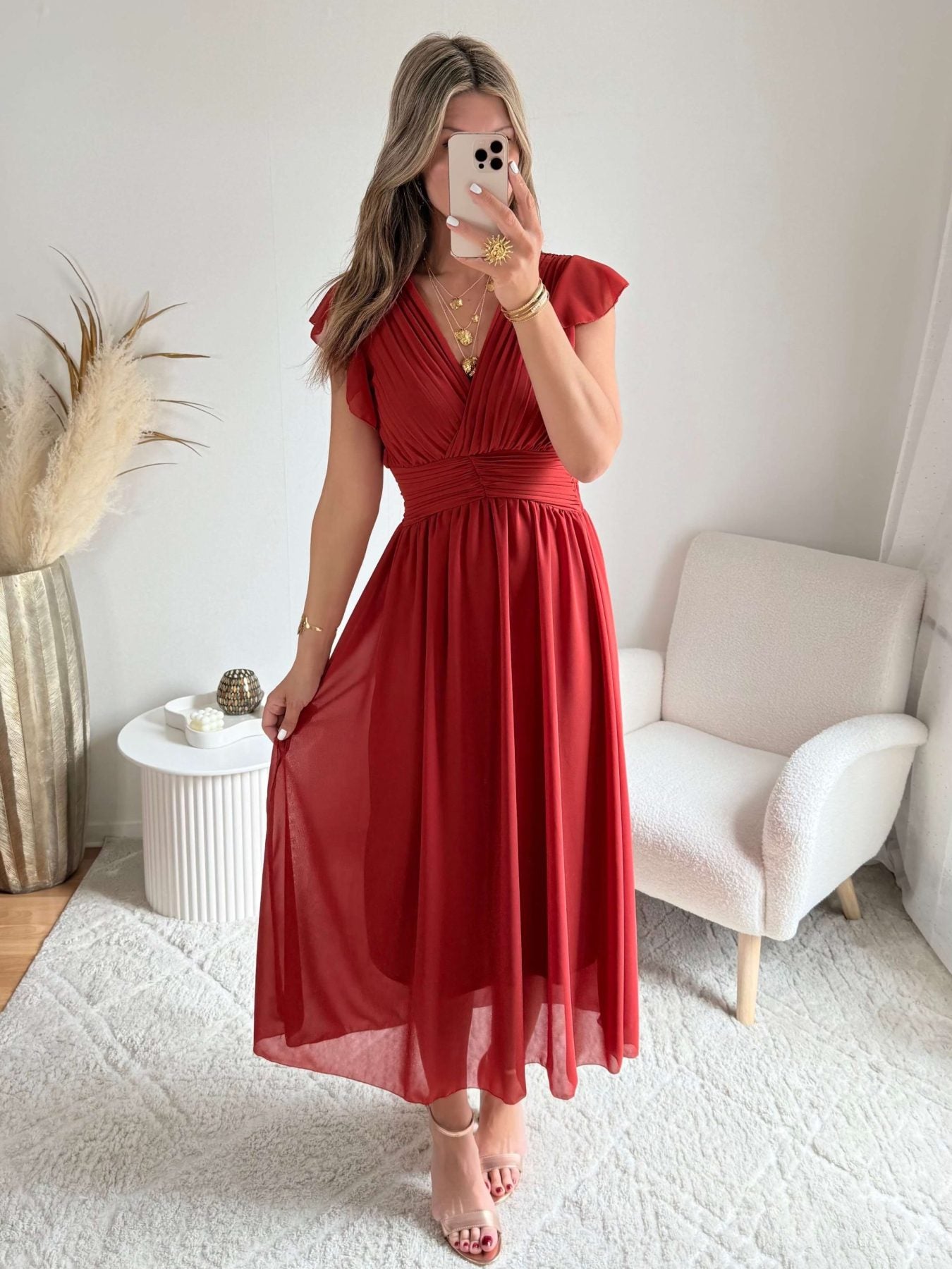 Robe Zoé terracotta longue bohème chic | Easy Dressing
