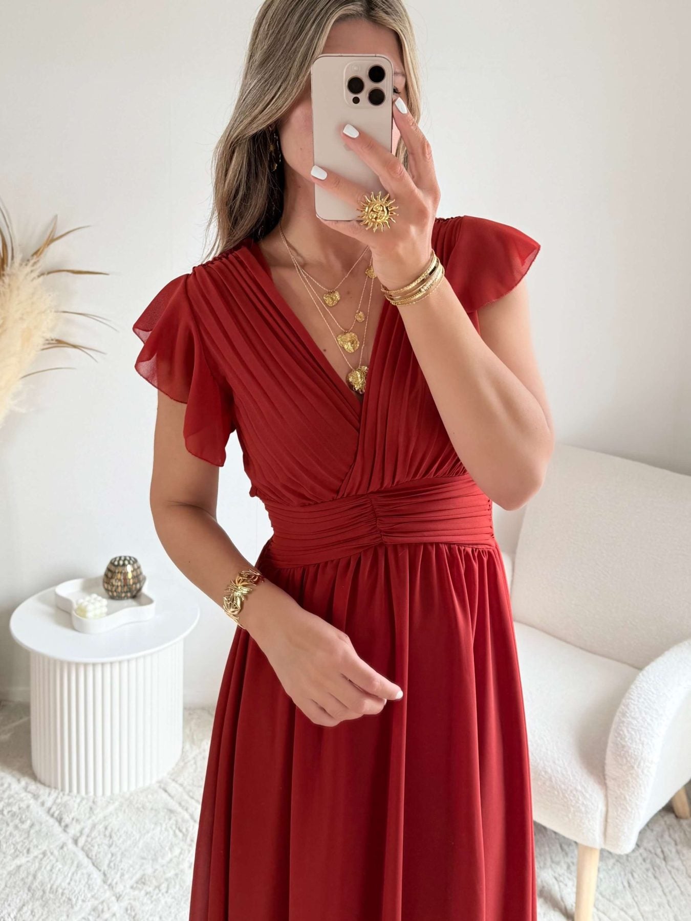 Robe Zoé terracotta longue bohème chic | Easy Dressing