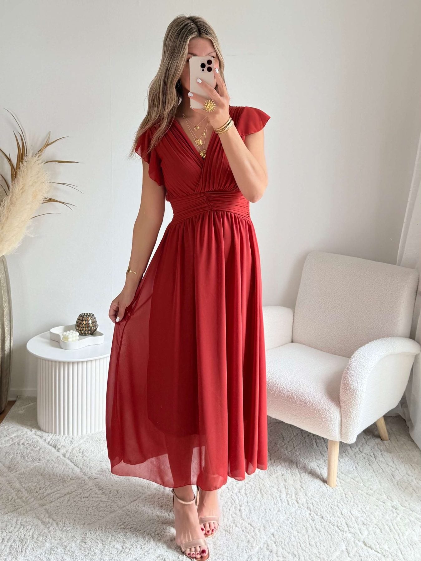 Robe terracotta/rouille - Zoé