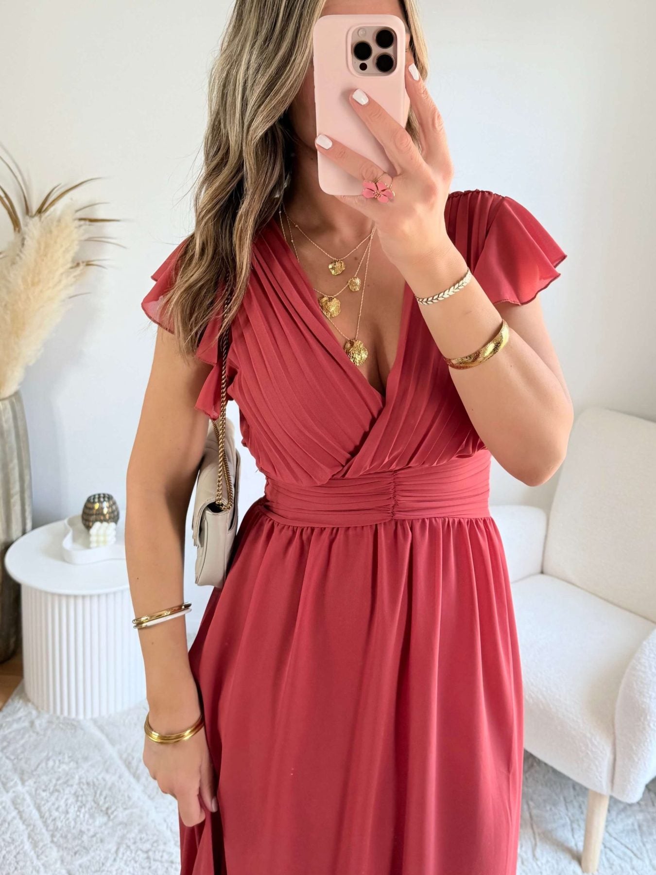 Robe longue rose foncée - Zoé