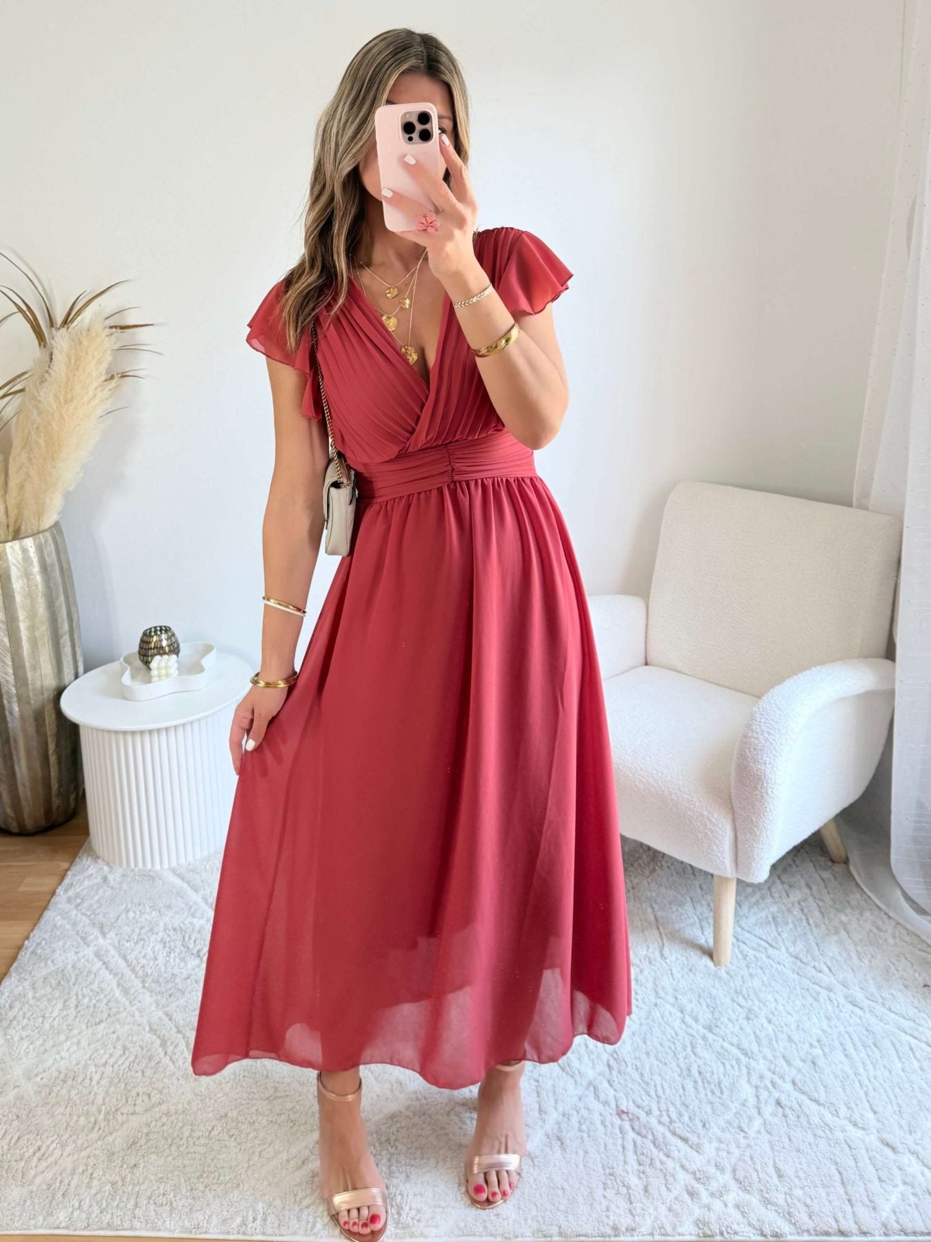 Robe longue rose foncée - Zoé