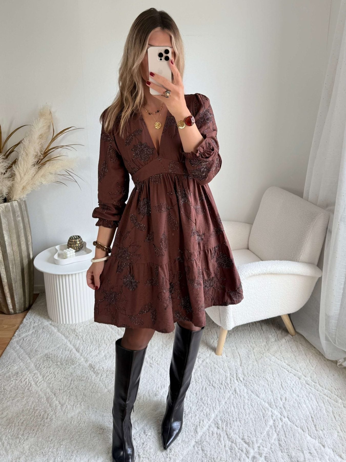 Robe midi brodée - Maja