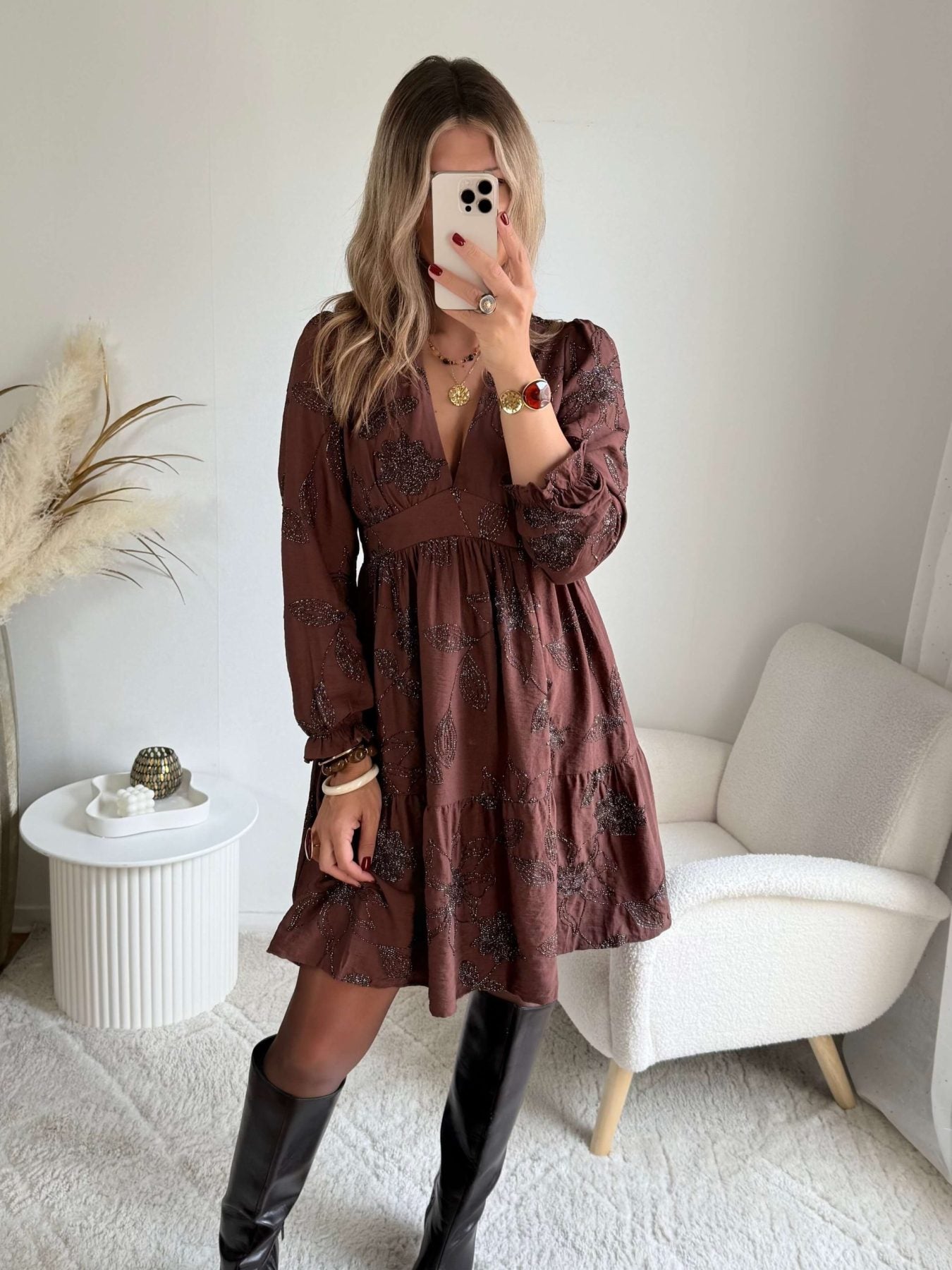 Robe midi brodée - Maja