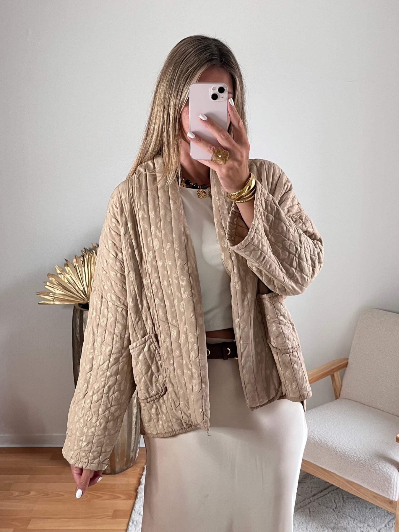 Veste beige dorée - Emy
