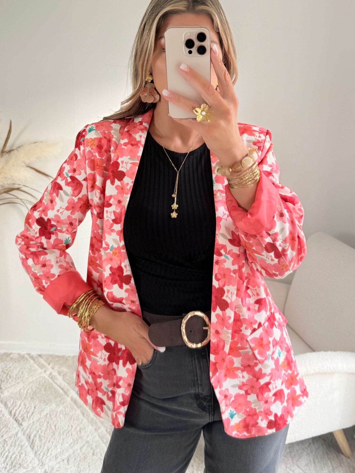 Veste fleurie corail - Dita