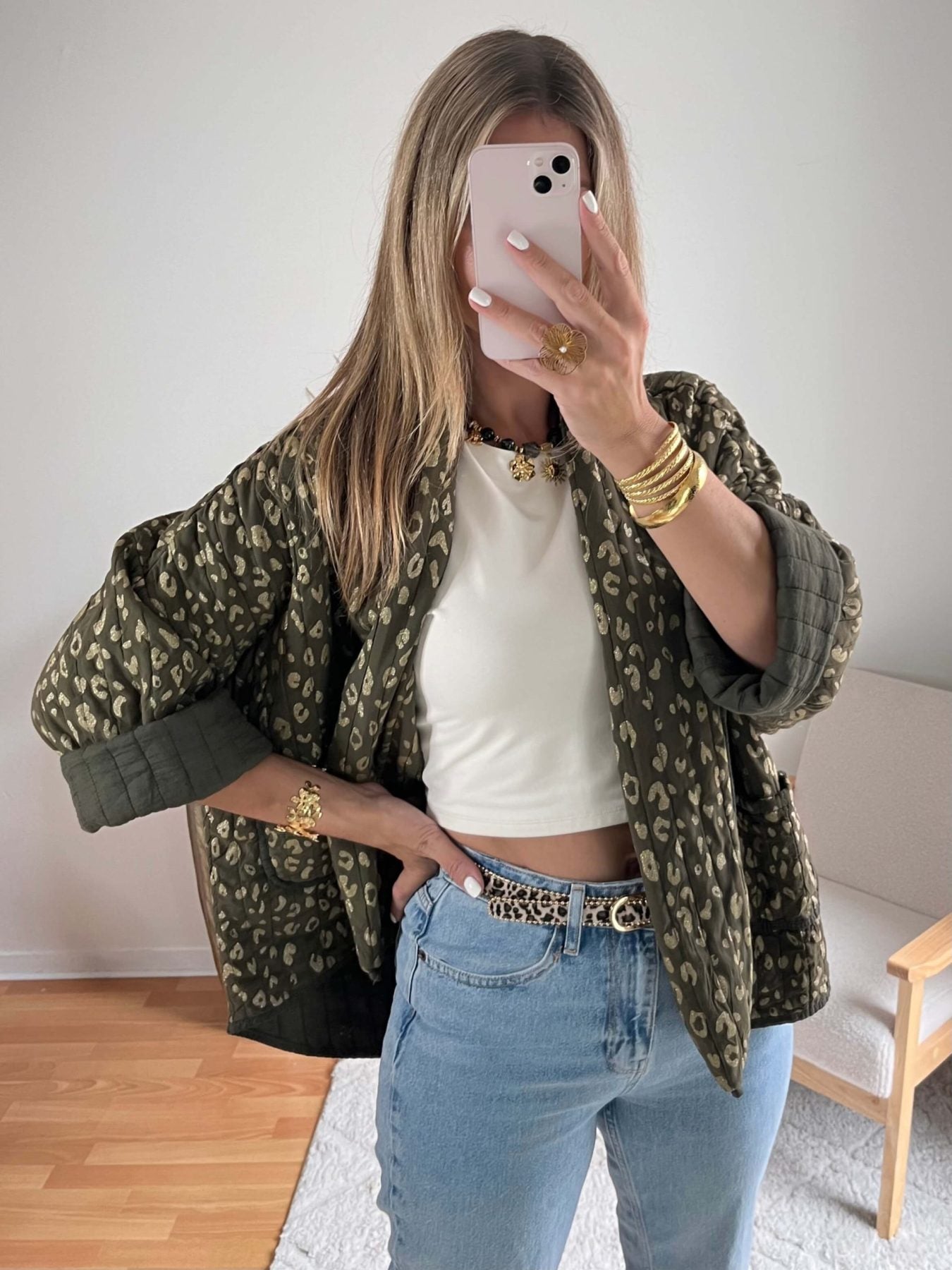 Veste kaki dorée - Emy