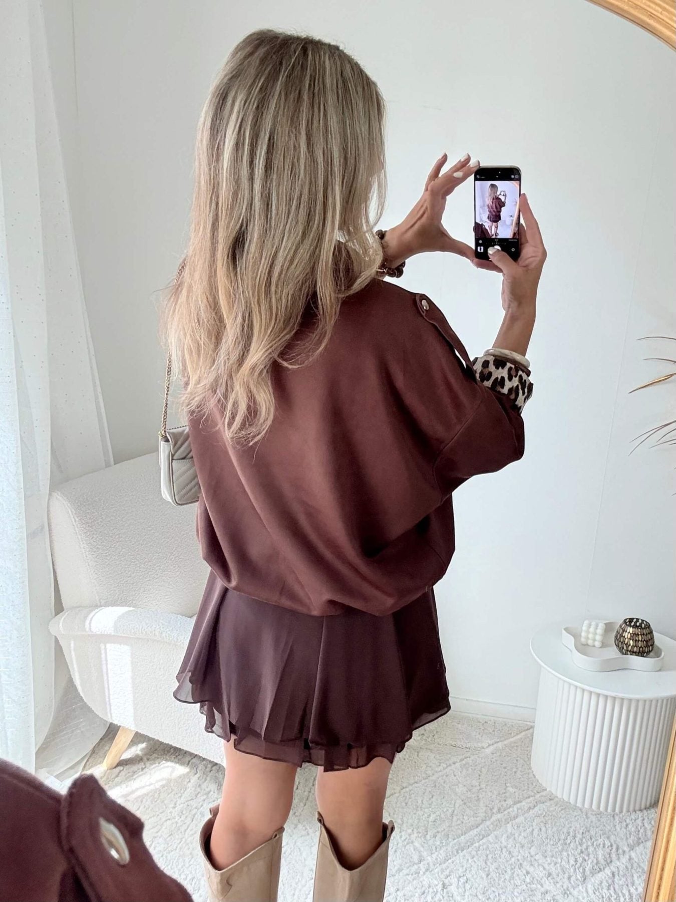 Veste marron effet daim - Lou