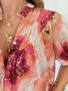 Blouse ample motifs dorés - Aurore