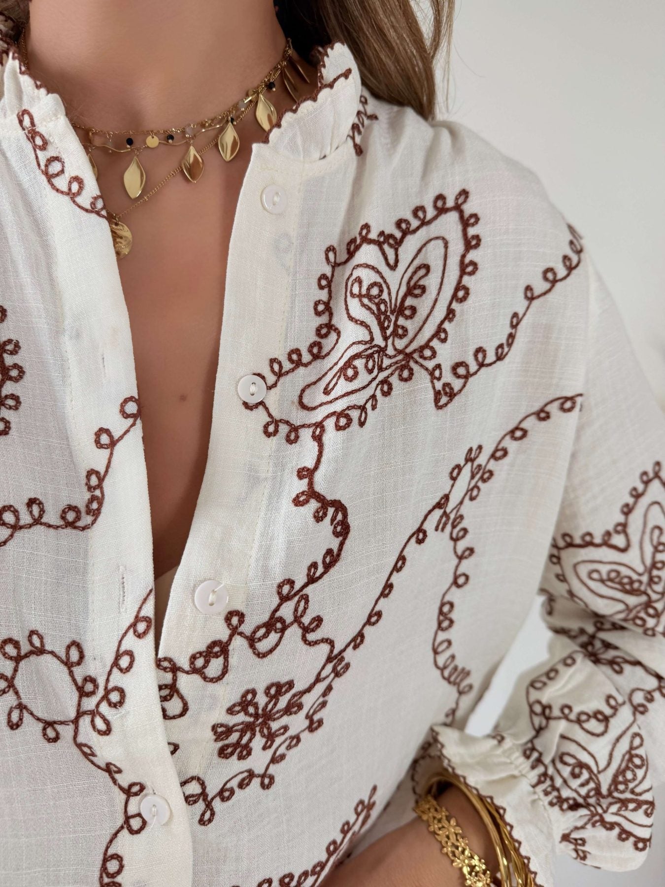 Blouse bohème brodée - Calista