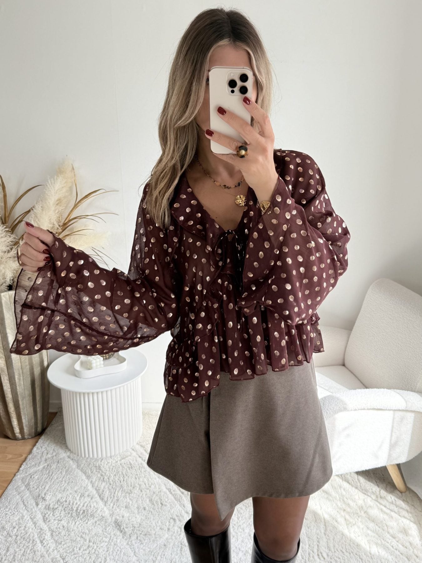 Blouse à pois dorés - Lola
