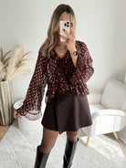 Blouse à pois dorés - Lola