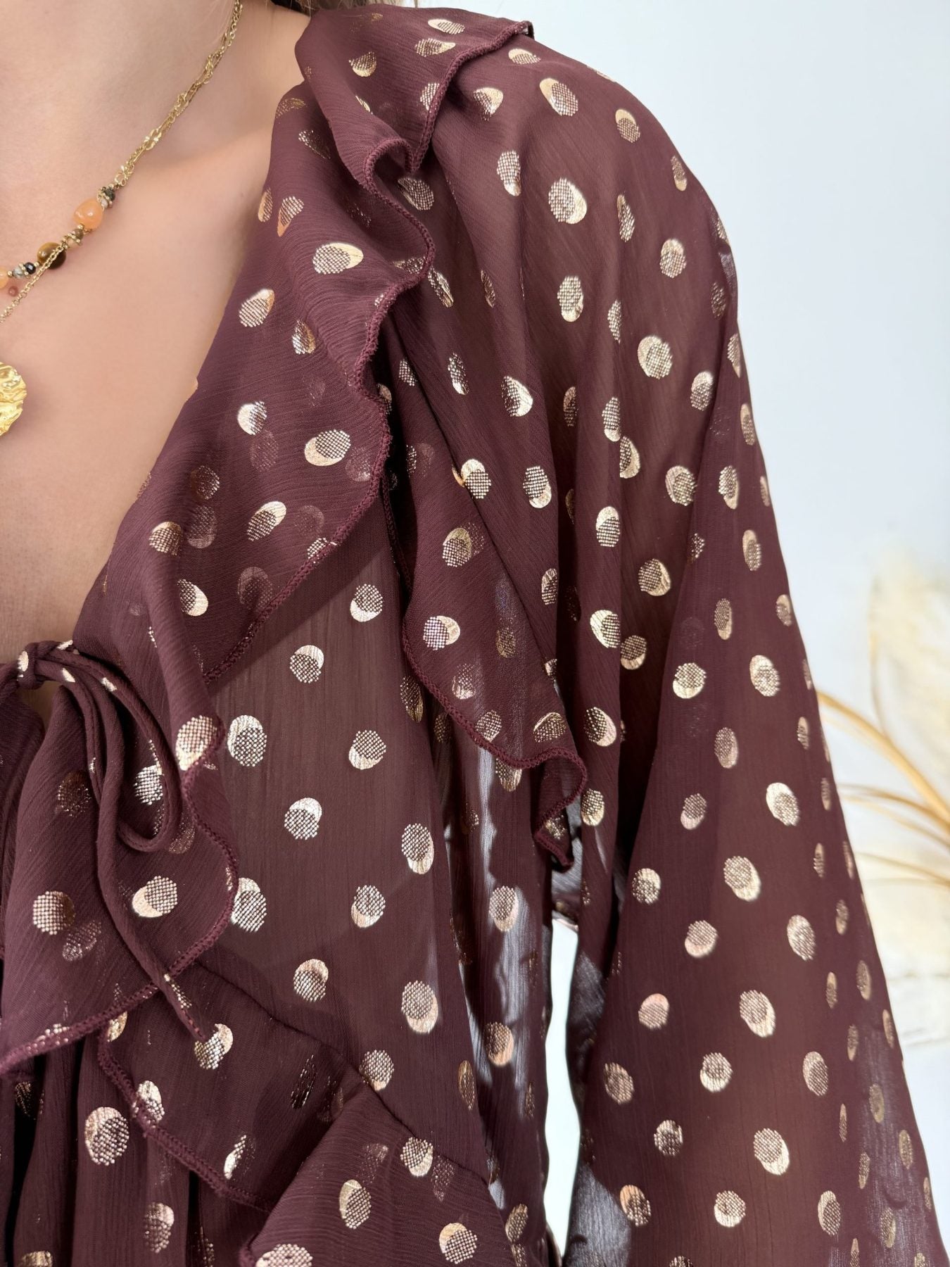 Blouse à pois dorés - Lola