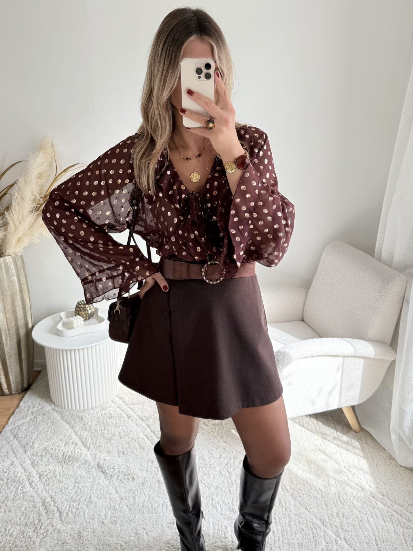 Blouse à pois dorés - Lola