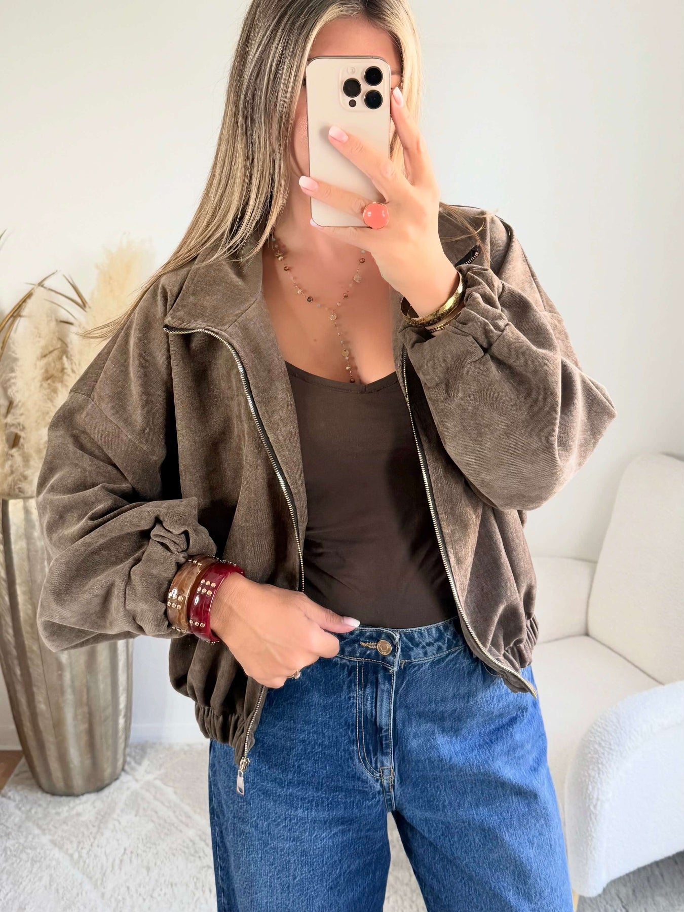 Blouson marron clair - Tao