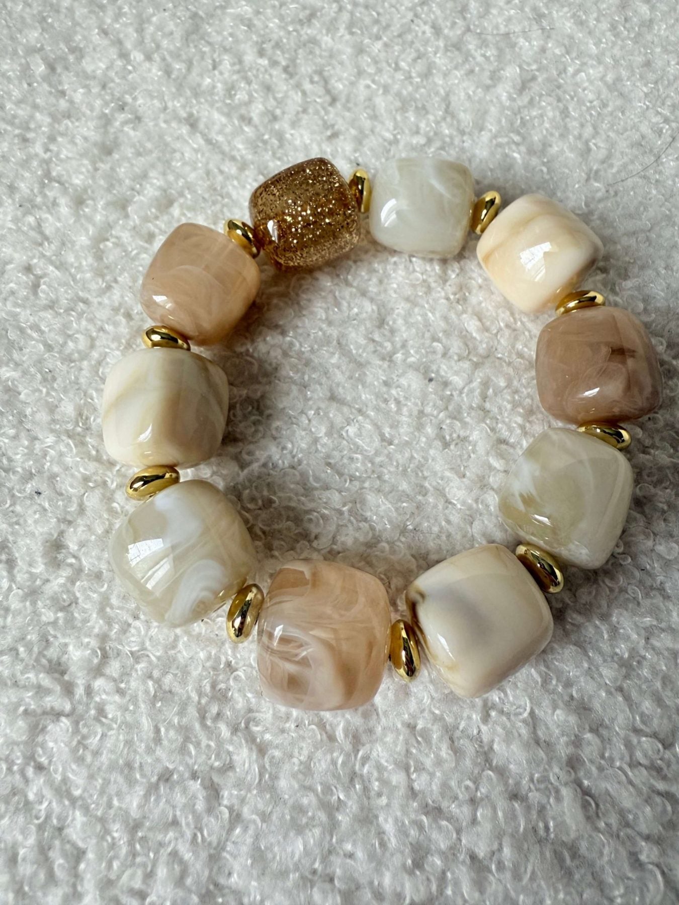 Bracelet élastique nude doré