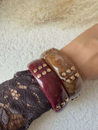 Bracelets jonc marron et bordeaux