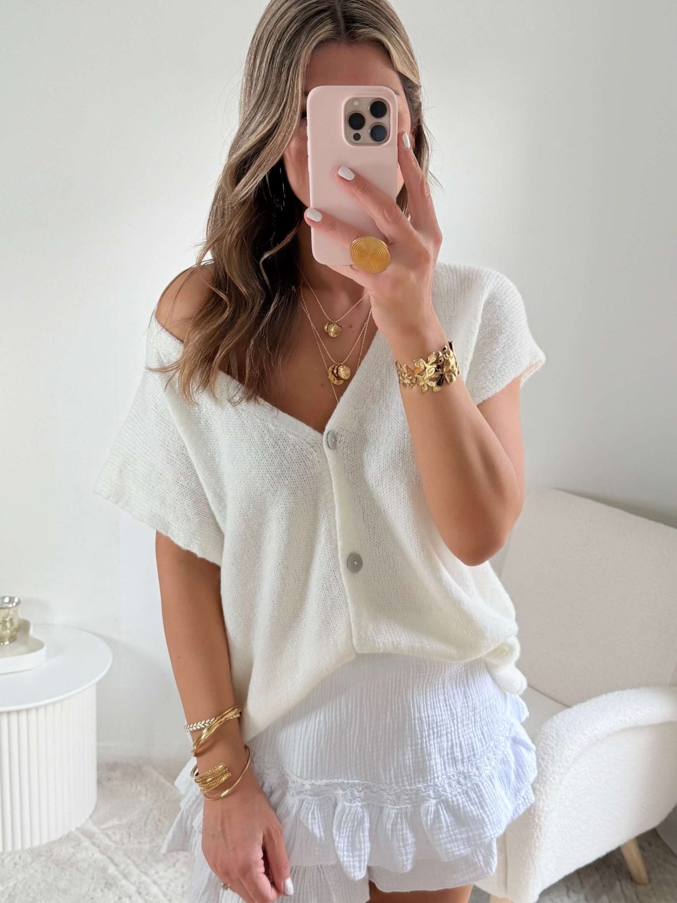 Cardigan ample blanc