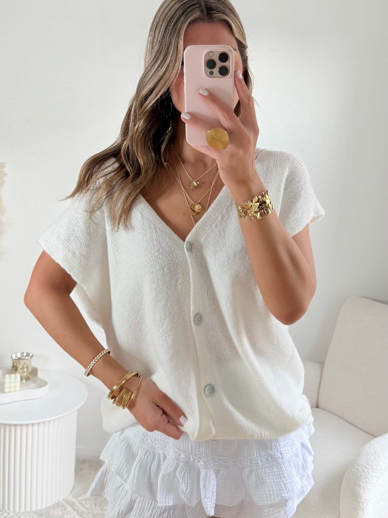 Cardigan ample blanc