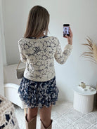 Cardigan crochet beige