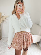 Cardigan dentelle blanc - Elina