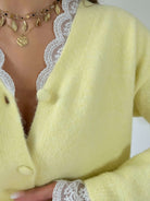 Cardigan dentelle jaune - Elina