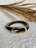 Ceinture fine noire dorée