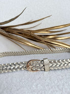 Ceinture fine tressée dorée