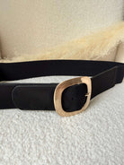 Ceinture noire dorée grande taille