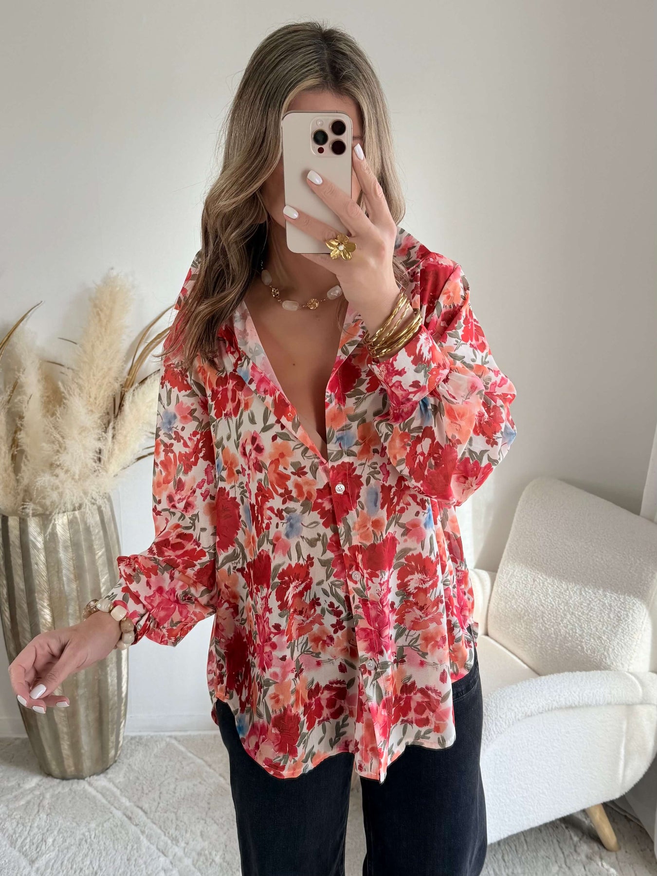 Chemise ample fleurie femme Easy Dressing