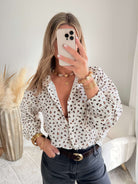 Chemise ample imprimée coeurs - Camille