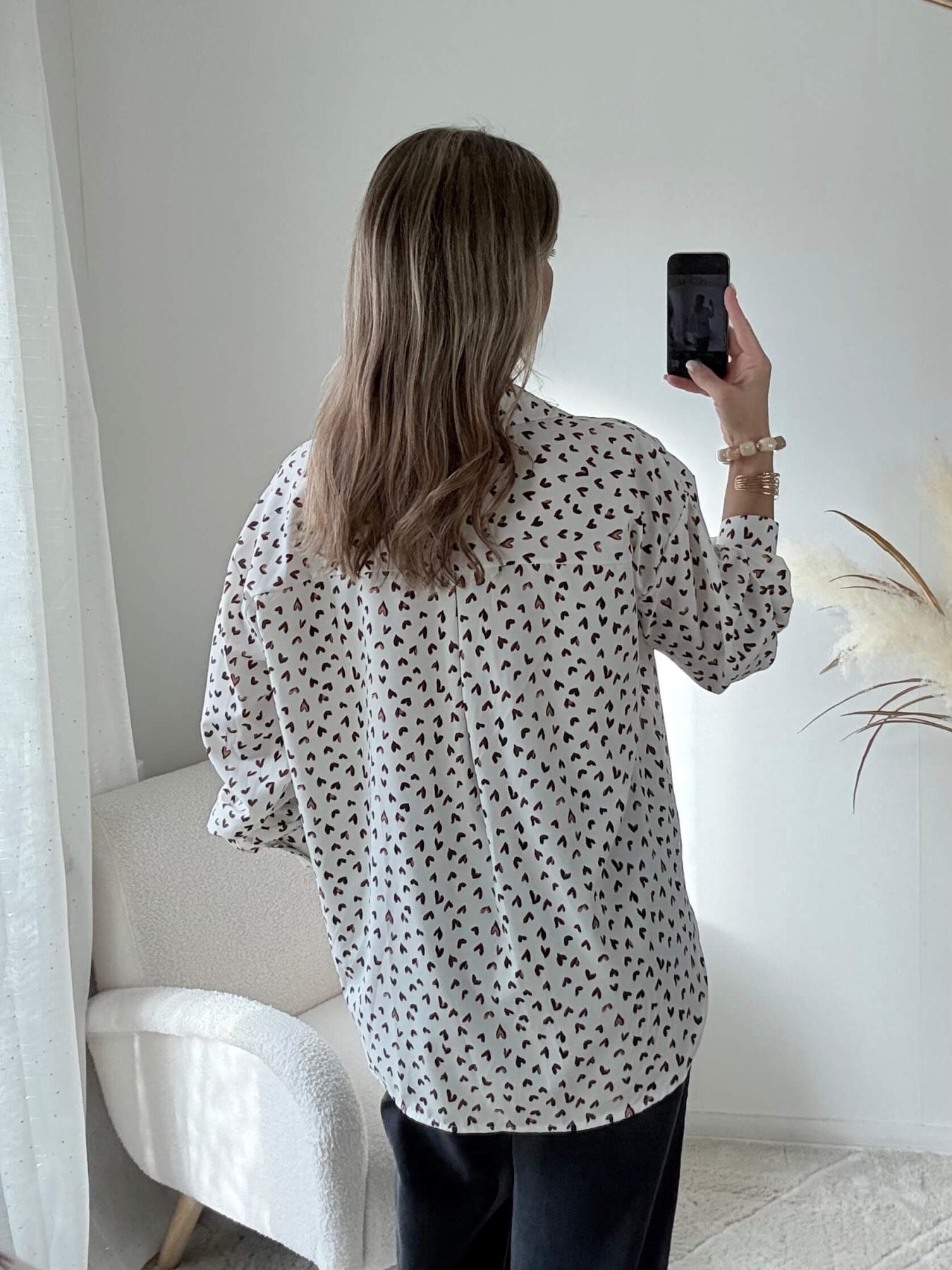 Chemise ample imprimée coeurs - Camille