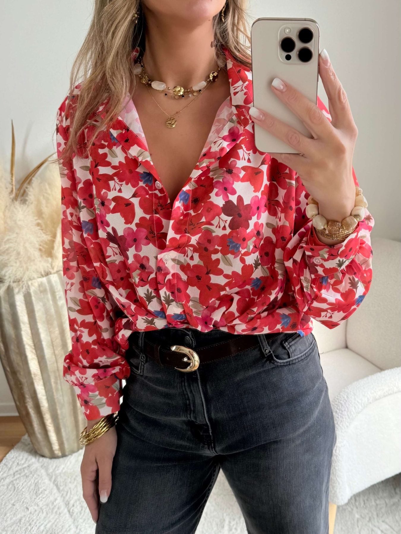 Chemise ample imprimée fleurs -Flora