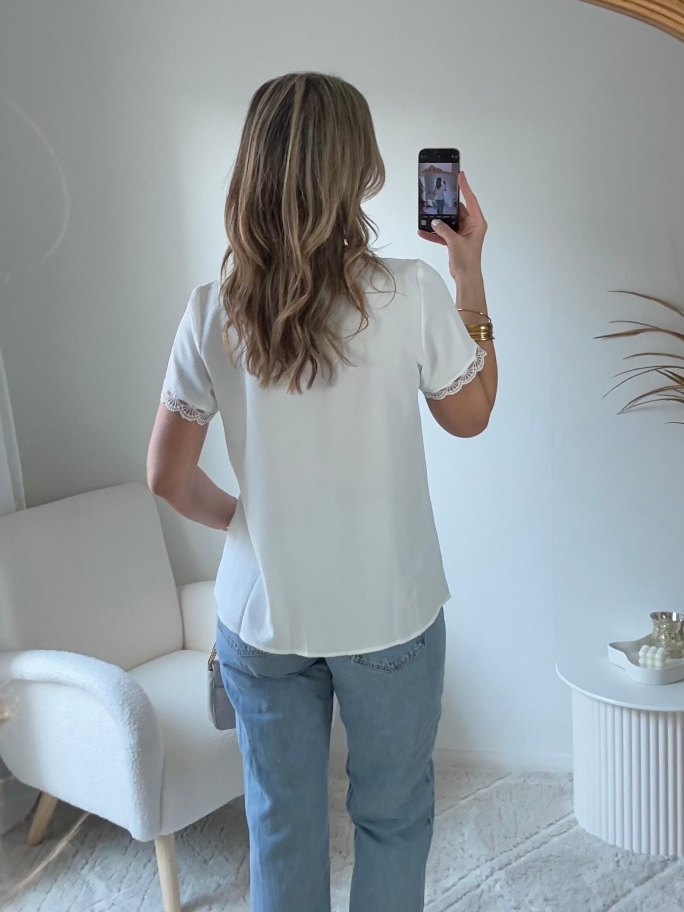 Blouse blanches détail dentelle