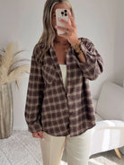 Chemise ample à carreaux ornée de strass Tilda, du S au L