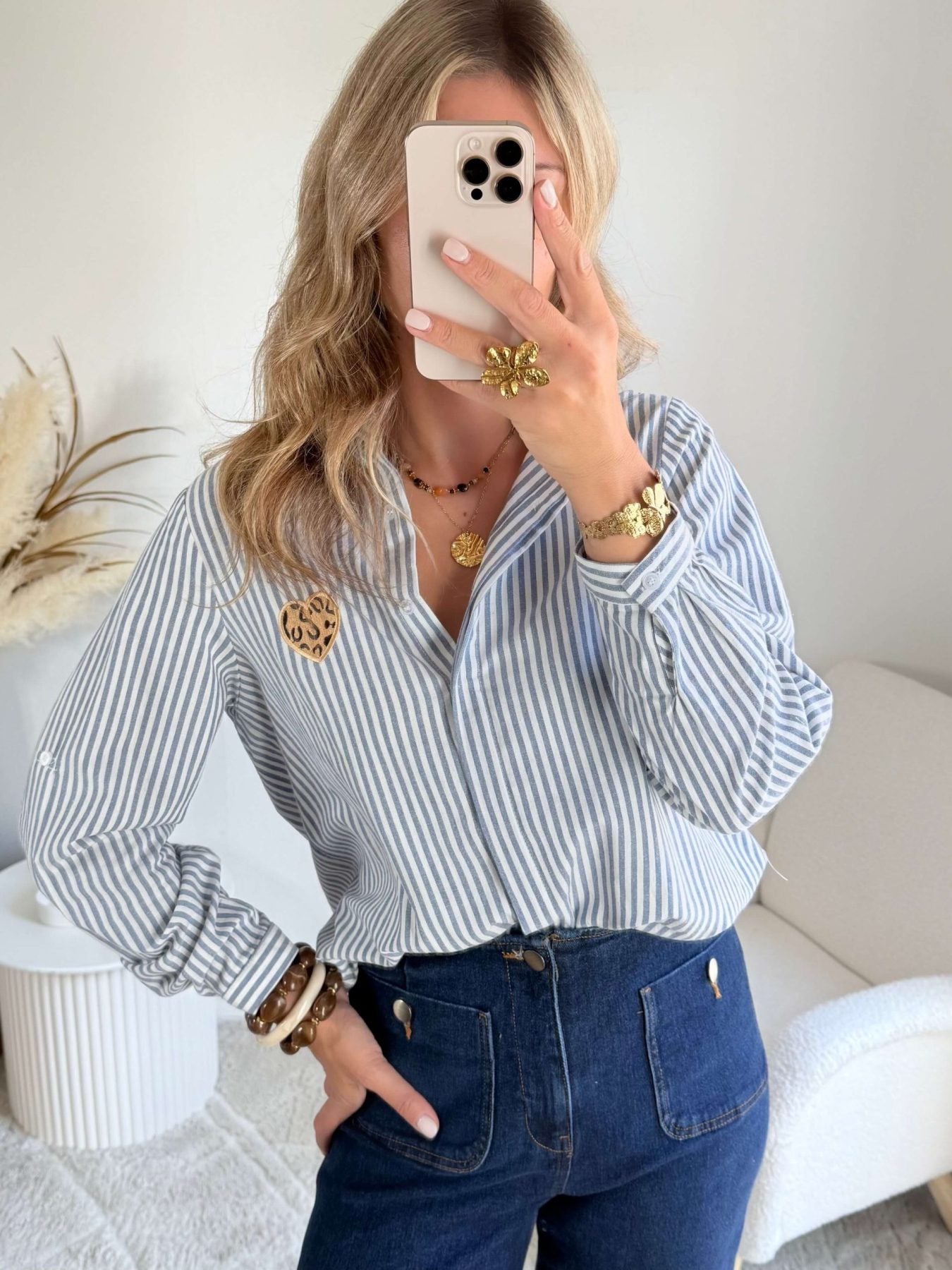 Chemise rayée bleue - Fily