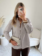 Chemise rayée café - Fily