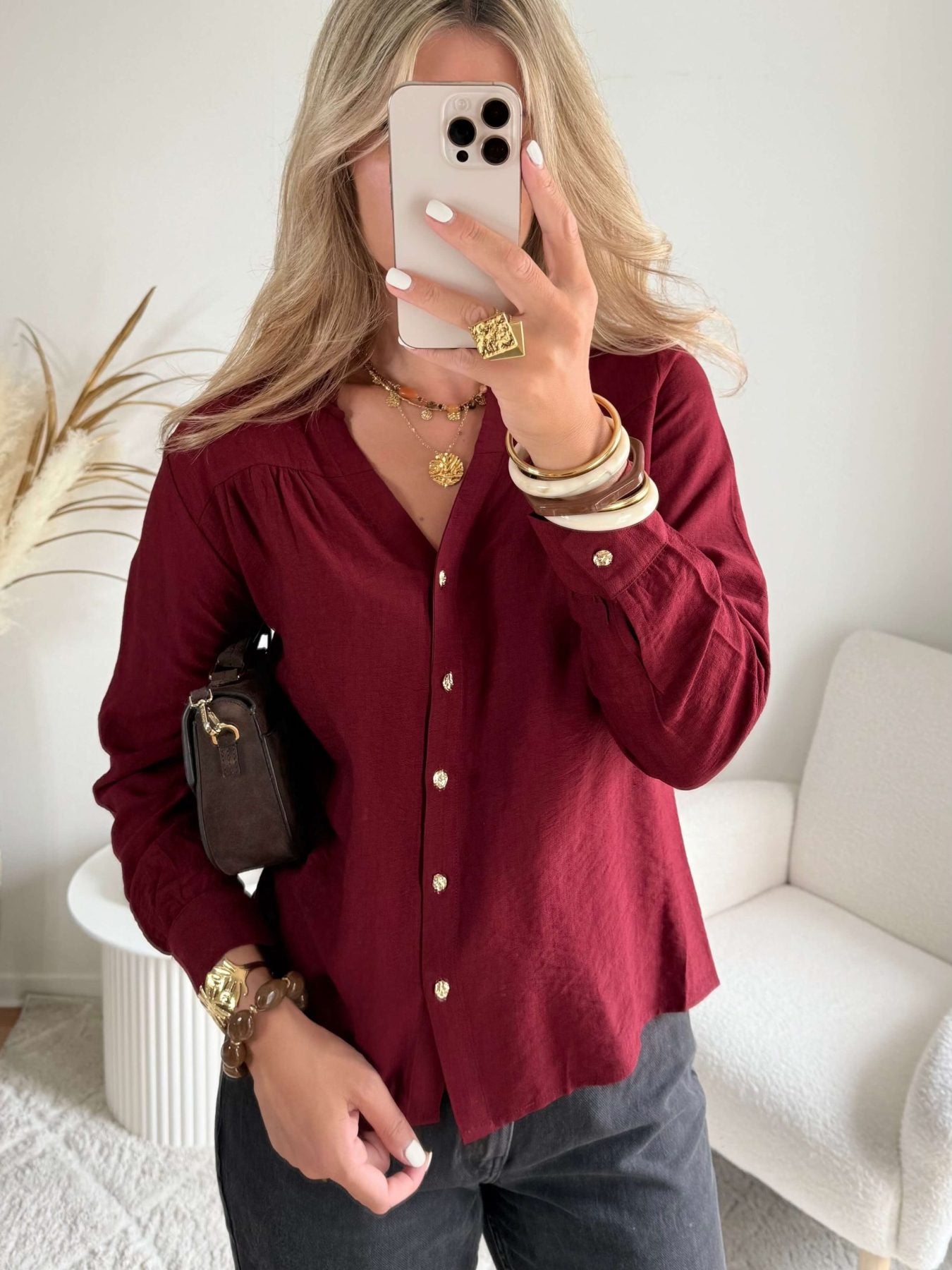 Chemisier bordeaux - Gilda