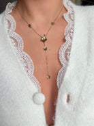 Collier cravate fleurs dorés