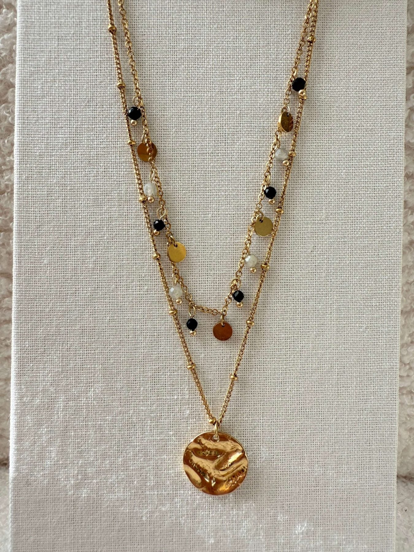 Collier double perles fines