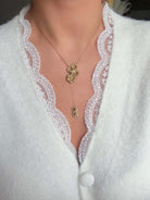 Collier fin pendentif floral