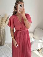 Combinaison rose Lilou plissée fluide du S au 4XL - Easy Dressing