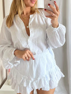 Ensemble gaze de coton blanc