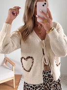 Gilet beige - Coeur