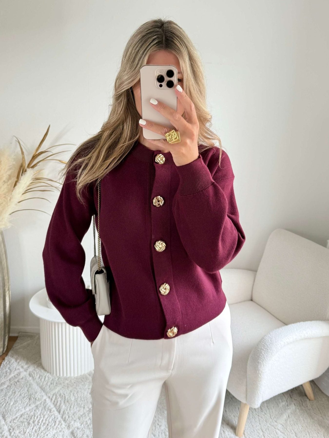 Gilet bordeaux boutons dorés - Nori