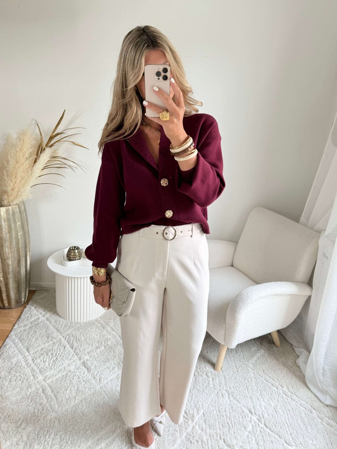 Gilet bordeaux boutons dorés - Nori