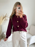 Gilet bordeaux boutons dorés - Nori