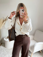 Gilet écru boutons dorés - Nori