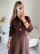 Gilet marron boutons dorés - Nori