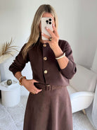 Gilet marron boutons dorés - Nori