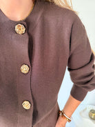 Gilet marron boutons dorés - Nori